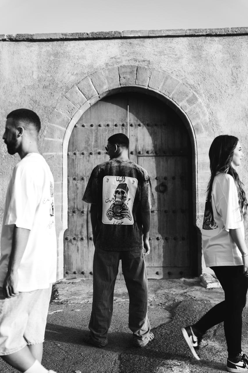 Model in white sweatshirt